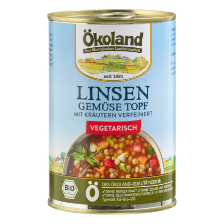 ÖKOLAND - Linsen-Gemüse-Topf vegetarisch - 400 g