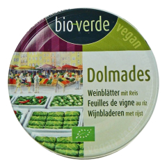 bio-verde - Dolmades gefüllte Weinblätter mit Reis - 190 g