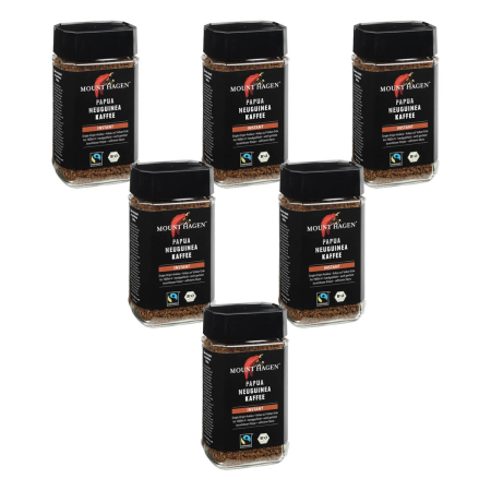 Mount Hagen - Fairtrade Instant Kaffee PNG - 100 g - 6er Pack