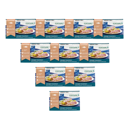 Fontaine - Weißer Thunfisch in bio-Sonnenblumenöl - 120 g - 10er Pack