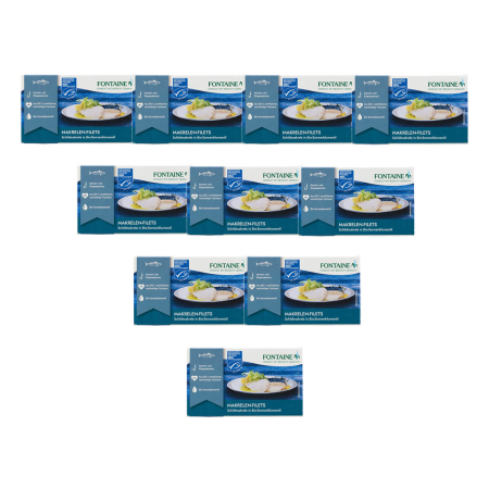 Fontaine - Makrelen-Filets ohne Haut ohne Gräten in bio-Sonnenblumenöl - 120 g - 10er Pack