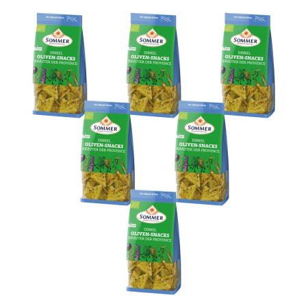 Sommer - Dinkel Oliven-Snacks Kräuter der Provence - 150 g - 6er Pack