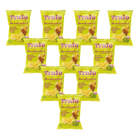 Trafo - Handcooked Kartoffel Chips Salt & Vinegar - 125 g - 10er Pack