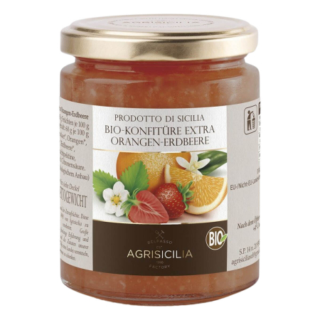 AgriSicilia - Orangen-Erdbeeren-Marmelade - 360 g