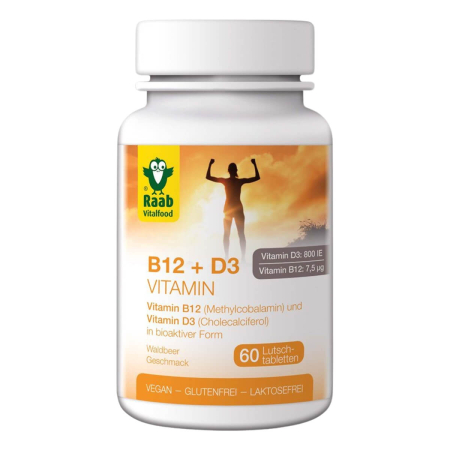 Raab Vitalfood - Vitamin B12 + D3 60 Lutschtabletten à 15 g - 90 g