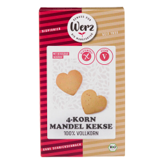 Werz - 4-Korn Mandel Kekse Vollkorn glutenfrei - 150 g