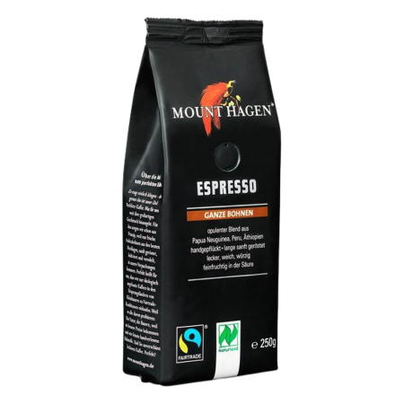Mount Hagen - Fair Trade Naturland Espresso ganze Bohne bio - 250 g