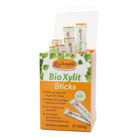 Birkengold - Xylit Sticks à 4g - 50 Stück im Karton - 200 g