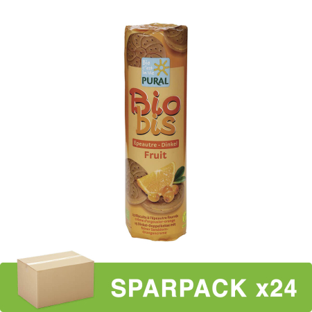 Pural - biobis Doppelkeks Sanddorn Orange - 300 g - 24er Pack