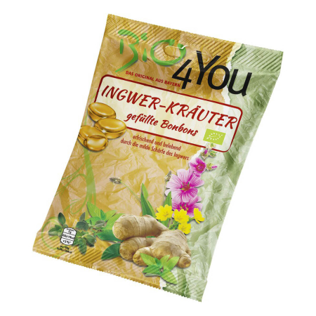 Bio4You - Ingwer-Kräuter Bonbon gefüllt bio - 75 g - 20er Pack
