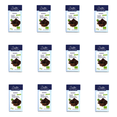 Genuss ohne Reue - biosüße bio-Schokolade Dunkel - 40 g - 12er Pack