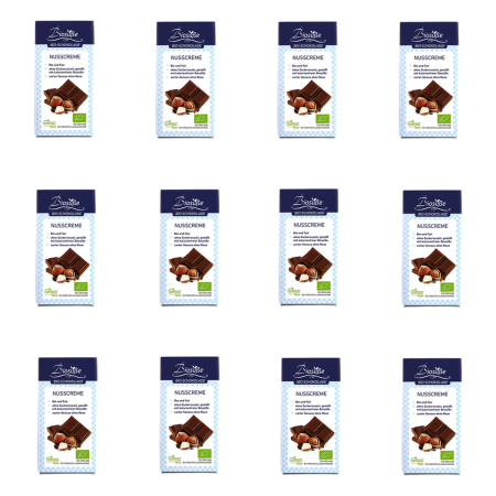 Genuss ohne Reue - biosüße bio-Schokolade Nusscreme - 40 g - 12er Pack