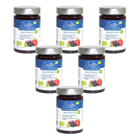 Genuss ohne Reue - biosüße Waldfrucht Fruchtaufstrich bio - 225 g - 6er Pack