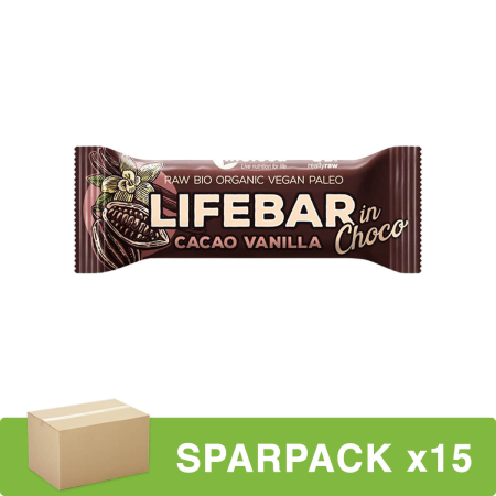 Lifefood - Lifebar Choco Kakao Vanille bio - 40 g - 15er Pack