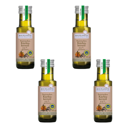 BIO PLANÈTE - Steirisches Kürbiskernöl g.g.A. geröstet - 100 ml - 4er Pack