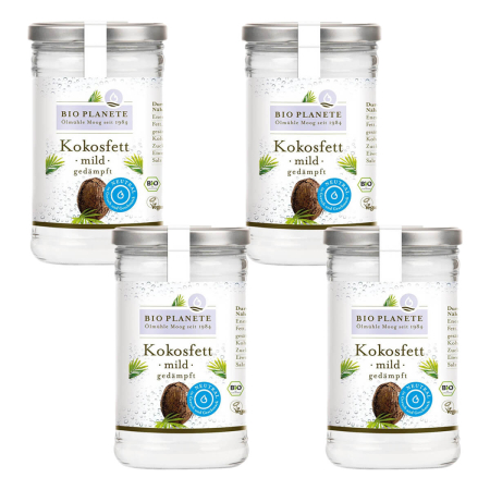 BIO PLANÈTE - Kokosfett mild gedämpft bio - 950ml - 4er Pack