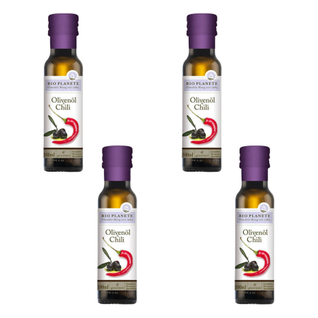 BIO PLANÈTE - Olivenöl und Chili - 100 ml - 4er Pack