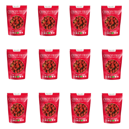 Organica - Gefriergetrocknete bio-Erdbeeren - 12 g - 12er Pack