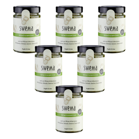 SweMa - Frische Gemüsebrühe klassisch mit 73% rohem Gemüse - 320 g - 6er Pack