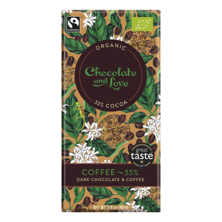 Chocolate And Love - Coffee - 55% Dark Chocolate and Coffee - 80 g - 14er Pack