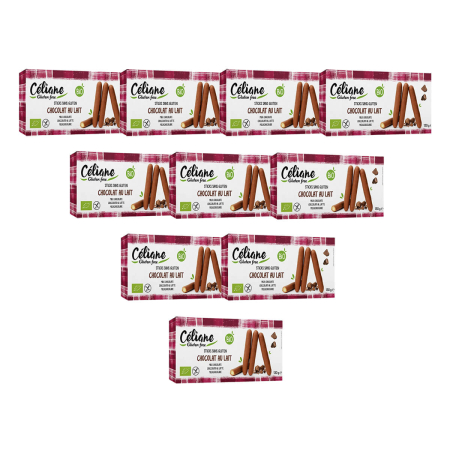 Celiane - Milchschokoladen-Sticks glutenfrei - 130 g - 10er Pack