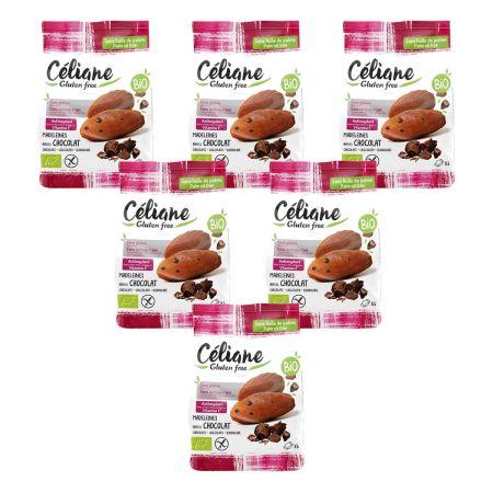 Celiane - Madeleines mit Schokoladenstückchen glutenfrei laktosefrei - 180 g - 6er Pack