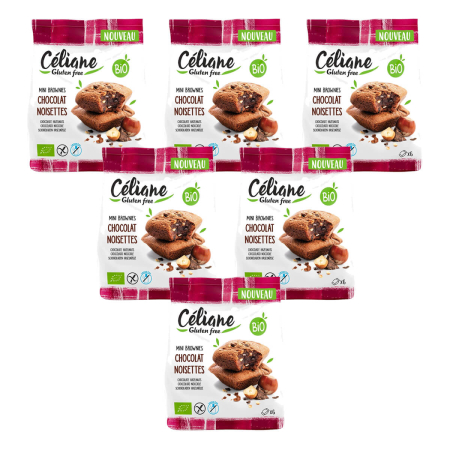 Celiane - Mini-Brownies-Haselnuss-Schoko glutenfrei - 170 g - 6er Pack