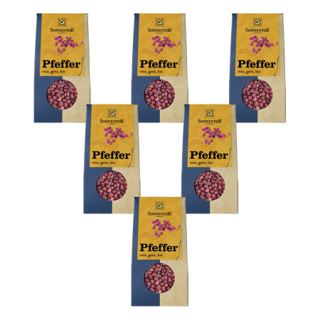Sonnentor - Pfeffer rosa ganz bio Packung - 20 g - 6er Pack