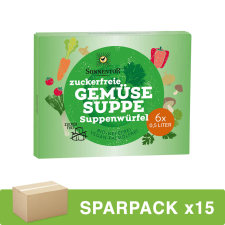 Sonnentor - Zuckerfreie Gemüsesuppe Suppenwürfel bio - 66 g - 15er Pack