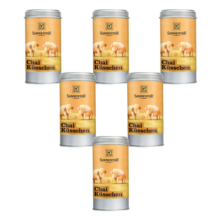 Sonnentor - Chai Küsschen Gewürz-Blüten-Zubereitung bio Streudose - 70 g - 6er Pack