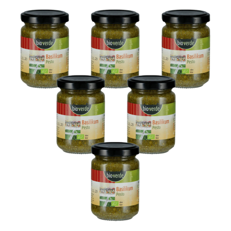 bio-verde - Basilikum-Pesto vegan - 125 ml - 6er Pack