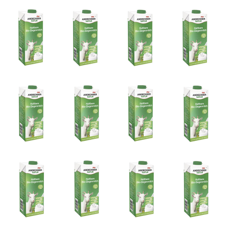 Andechser Natur - Haltbare Ziegenmilch 3% Fett bio - 1 l - 12er Pack
