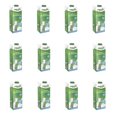 Andechser Natur - Haltbare Ziegenmilch 1,5% fettarm bio - 1 l - 12er Pack