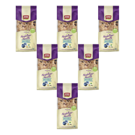 Rosengarten - Heidelbeer-Vanille Müsli - ungesüßt - 400 g - 6er Pack