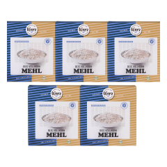 Werz - Reis Vollkorn Mehl glutenfrei - 1 kg - 5er Pack