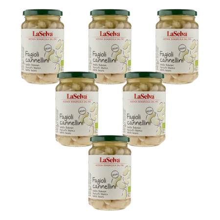 LaSelva - Weiße Bohnen gekocht - 340 g - 6er Pack