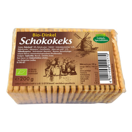Liebhart’s Gesundkost - Dinkel-Schoko-Keks - 200 g - 12er Pack