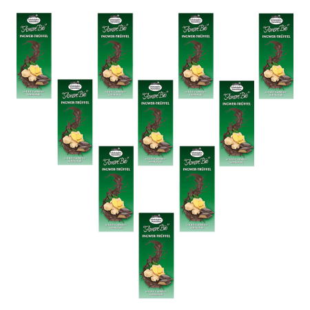 Liebharts Gesundkost - Ingwer-Creme in Edel-Zartbitter-Schokolade - 100 g - 10er Pack