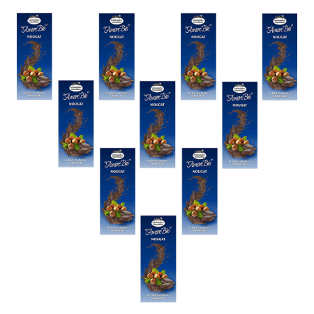 Liebharts Gesundkost - Nougat in Edel-Zartibtter-Schokolade - 100 g - 10er Pack