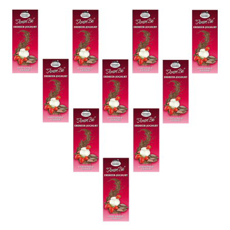 Liebharts Gesundkost - Erdbeer-Joghurt in Vollmilch Schokolade bio - 100 g - 10er Pack