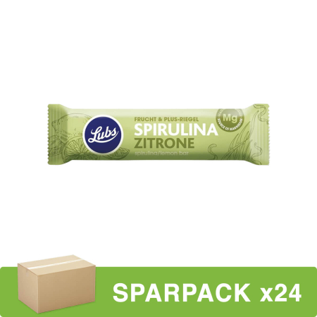 Lubs - Spirulina Zitrone Fruchtriegel bio glutenfrei vegan - 40 g - 24er Pack
