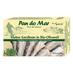Pan do Mar - Kleine Sardinen in bio-Olivenöl - 120 g...