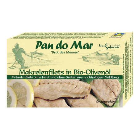 Pan do Mar - Makrelenfilets in bio-Olivenöl - 120 g - 10er Pack