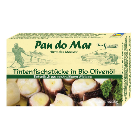 Pan do Mar - Tintenfischstücke in bio-Olivenöl - 120 g - 10er Pack