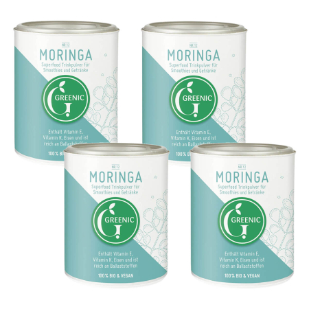 Greenic - Moringa Superfood Trinkpulver - 100 g - 4er Pack