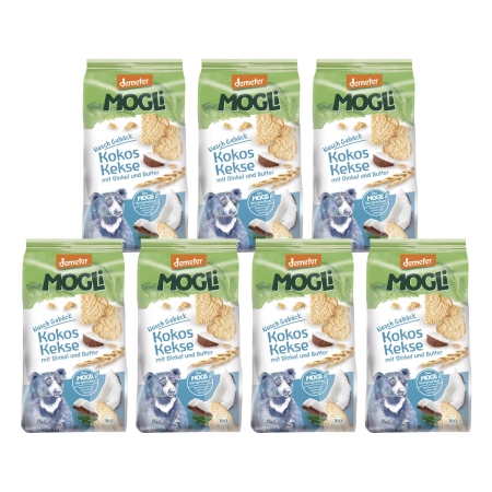 Mogli - Nasch Gebäck Kokos Kekse mit Dinkel und Butter - 125 g - 7er Pack