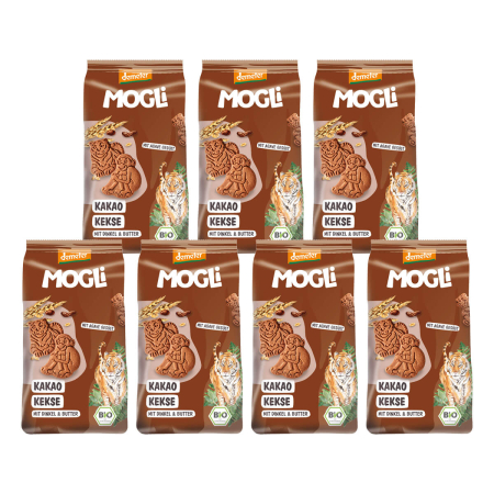 Mogli - Nasch Gebäck - Kakao Kekse mit Dinkel und Butter - 125 g - 7er Pack