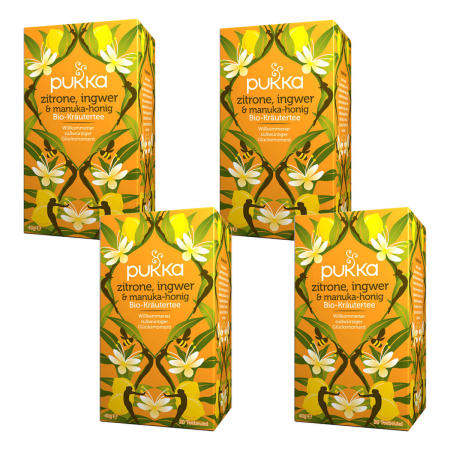 Pukka - Tee Zitrone Ingwer und Manuka-Honig bio - 40 g - 4er Pack