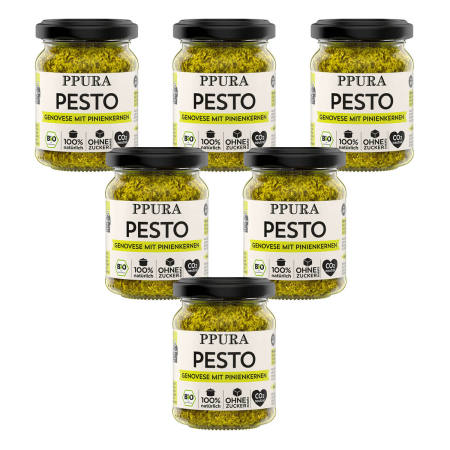 PPURA - Pesto Genovese mit Pinienkernen bio - 120 g - 6er Pack