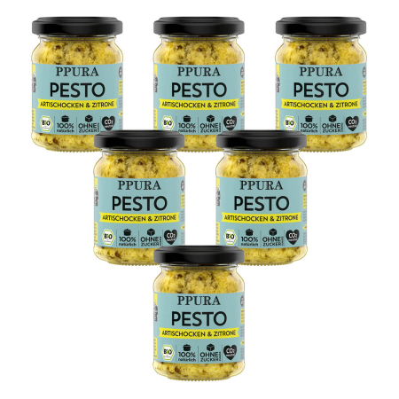PPURA - Pesto Artischocken Petersilie und sizilianische Zitrone bio - 120 g - 6er Pack